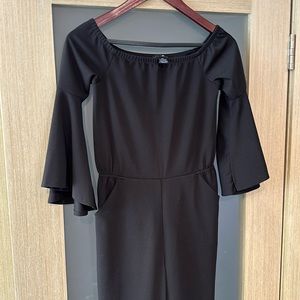 Off shoulder crop jumpsuit